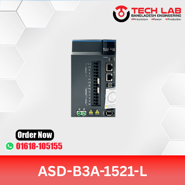 Delta ASD-B3A-1521-L AC Servo Drive – 1.5kW, PR Mode, Pulse/Analog, 220VAC, B3A Series
