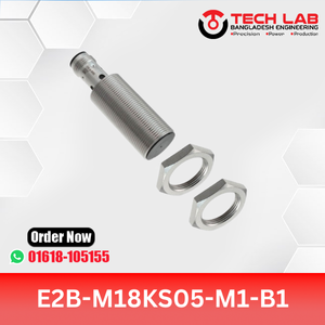 OMRON E2B-M18KS05-M1-B1 – M18 Shielded Inductive Sensor, NPN NO Output, 5mm Sensing Distance, IP67, Pre-wired Cable