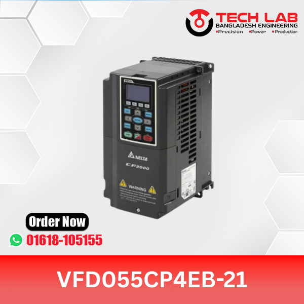 Delta VFD055CP4EB-21 (5.5 kW / 7.5 HP) – CP2000 Series AC Drive