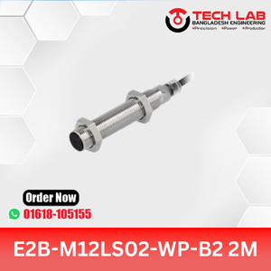 OMRON E2B-M12LS02-WP-B2 – M12 Shielded Inductive Sensor, NPN NC Output, 2mm Sensing Distance, IP67, 2M Cable