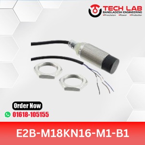 OMRON E2B-M18KN16-M1-B1 – M18 Shielded Inductive Sensor, NPN NO Output, 16mm Sensing Distance, IP67, Pre-wired Cable
