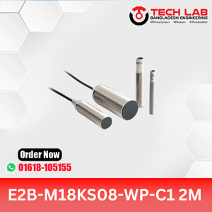 OMRON E2B-M18KS08-WP-C1 – M18 Shielded Inductive Sensor, PNP NO Output, 8mm Sensing Distance, IP67, 2M Cable