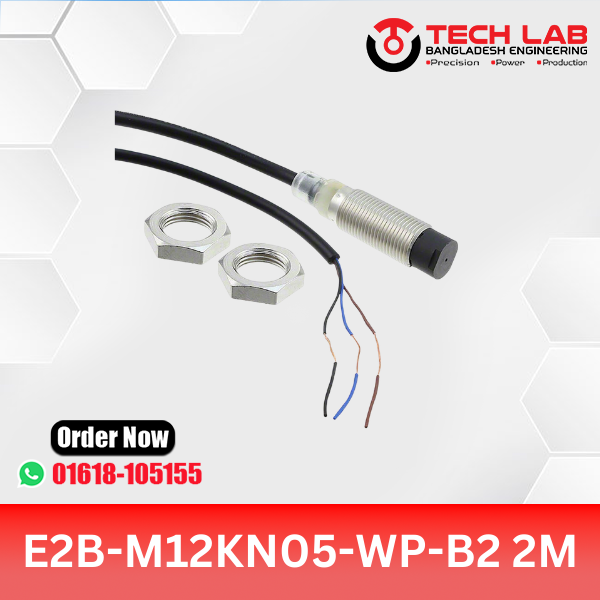 Omron E2B-M12KN05-WP-B2 2M Proximity Sensor (PNP, NC, Unshielded)
