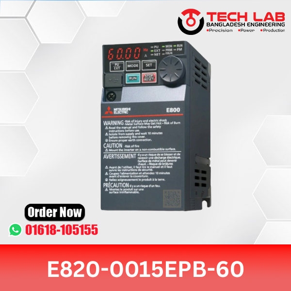Mitsubishi VFD E820-0015EPB-60 (0.2 kW / ~0.25 HP) – FR-E800 / E820 Series