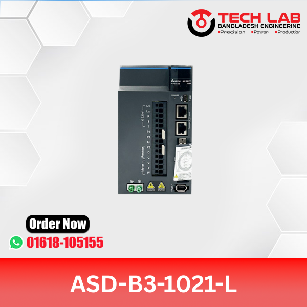 Delta ASD-B3-1021-L AC Servo Drive – 1000W (1kW), PR Mode, Pulse/Analog, 220VAC, B3 Series