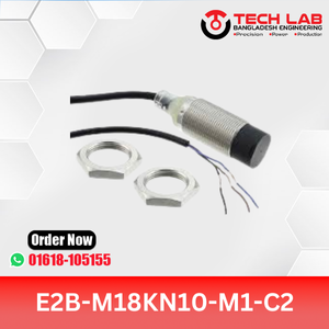 OMRON E2B-M18KN10-M1-C2 – M18 Unshielded Inductive Sensor, NPN NC Output, 10mm Sensing Distance, IP67, M12 Connector