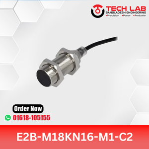 OMRON E2B-M18KN16-M1-C2 – M18 Unshielded Inductive Sensor, NPN NC Output, 16mm Sensing Distance, IP67, M12 Connector